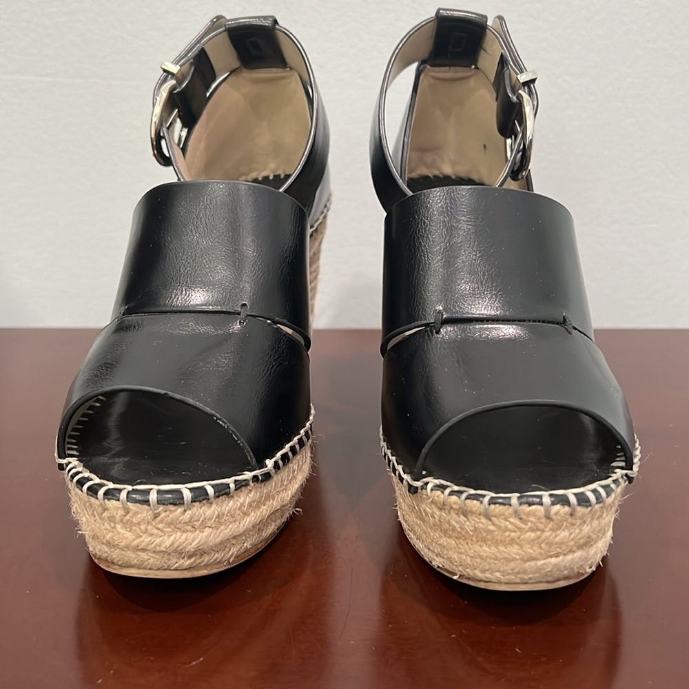 Zara Basic Collection, Espadrille Wedge, Black, S… - image 8